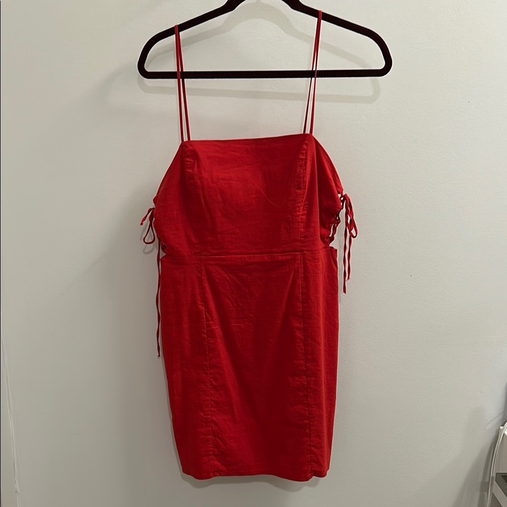 Red Speghetti Strap Mini Dress